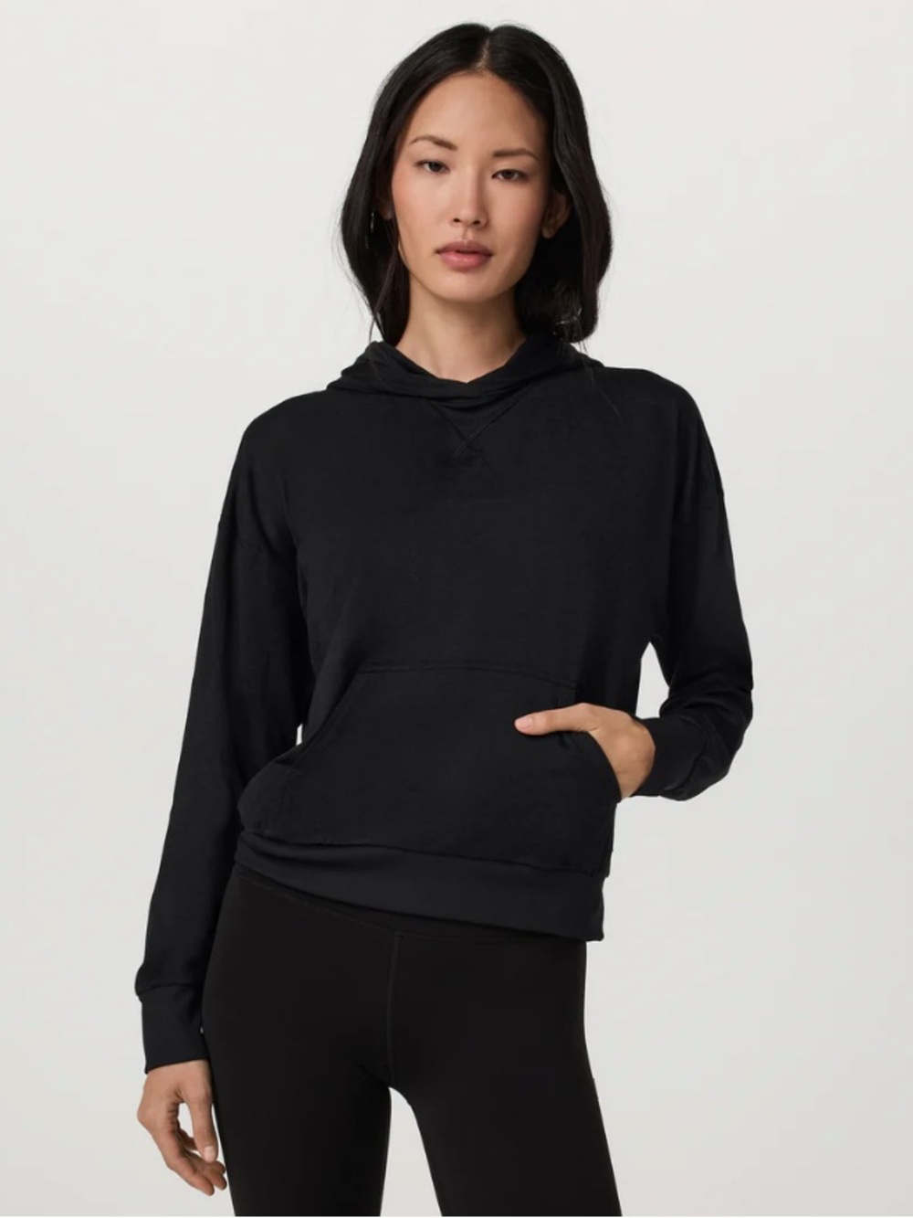 NEW Vuori Halo Modern Pullover Hoodie Sweatshirt, Black Heather, Size XL